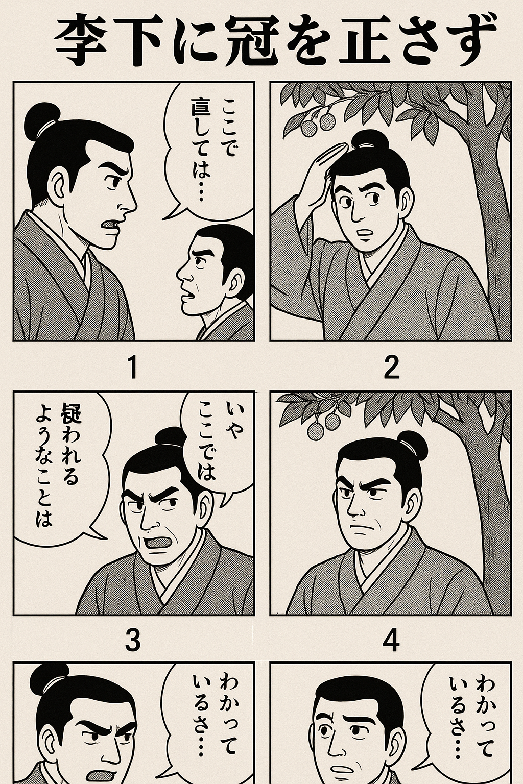 李下（りか）に冠を正さず
